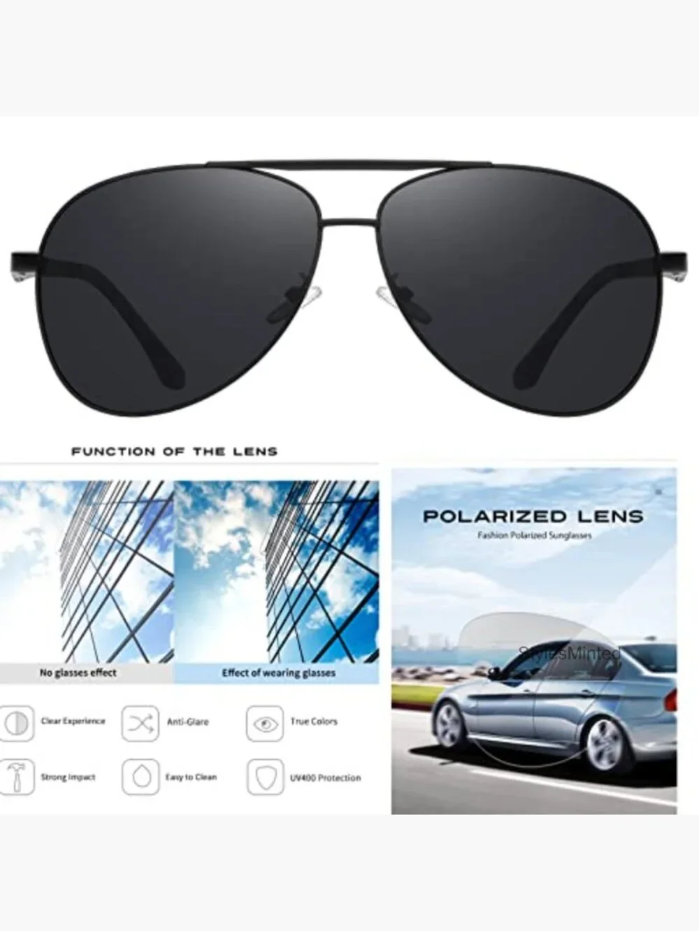 Extra Large Polarized Aviator Sunglasses for Big Heads Men Pilot Glasses
